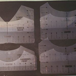 ﻿8 Collar Centering Tool Ruler Tshirt Sublimation Garment Guide Embroidery Iron-